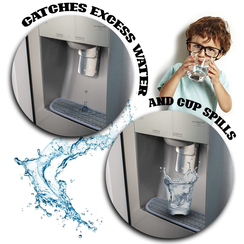 THE DRiP PAD - Refrigerator Drip Catcher for Water Tray, Protects Ice and Water Dispenser Pan From Spills, Mineral Build-Up and Water Splatter (2 pack, Grey) (Rectangular) Gray Rectangular - NewNest Australia