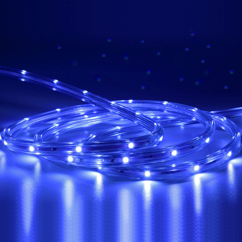 Blue Rope Lights, 16.4ft Waterproofe Flexible LED Strip Light, Indoor Outdoor Decorative Lighting for Home Christmas Holiday Garden Patio Party Blue - NewNest Australia