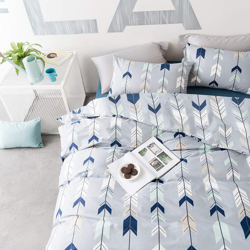 FenDie Pillow Cases Set of 2 - Arrow Feather Printed Pattern Standard Size (20"x 26") Pillow Protectors Soft Cotton Pillow Covers Decorative, Envelope Closure End Standard size (20 x 26 inch) - NewNest Australia