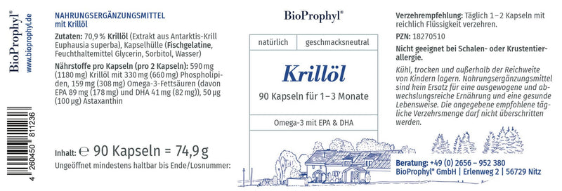 BioProphyl® Krill Oil | high dose 590 mg krill oil | 159 mg Omega 3 fatty acids - NewNest Australia