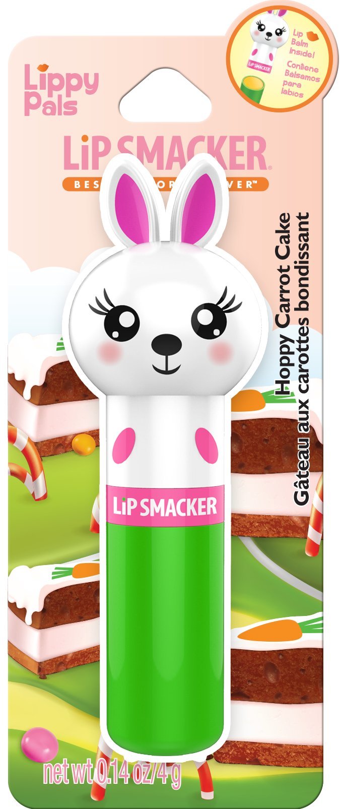 Lip Smacker - Lippy Pals Collection - Bunny Lip Balm for Kids - Hoppy Carrot Cake Flavour - Sweet Gift for your Friends with Animal Figures - Bunny Single Blister Pack - NewNest Australia