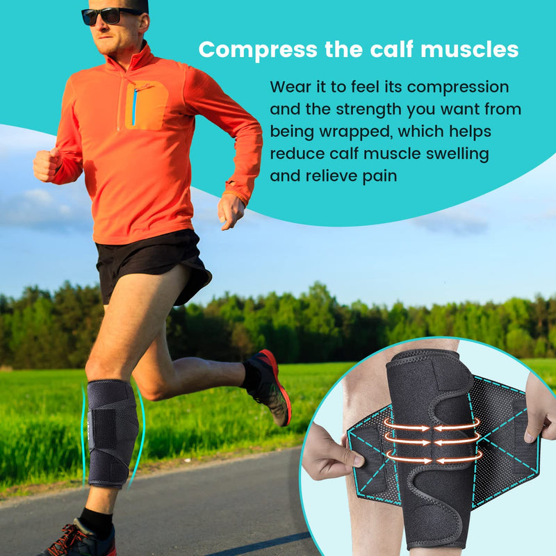 Calf Support For Men And Women, Shin Splints, Compression Elastic Band, Adjustable, Relieve Varicose Veins, Muscle Pain, Swelling, Strains, Suitable For Left And Right Leg - L/Xl - NewNest Australia