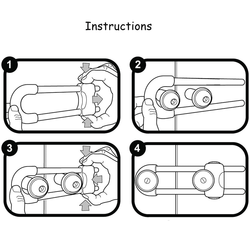 Sliding Cabinet Locks, Child Safety Locks U-Shaped Adjustable Child Proof Locks Multi-Purpose Latches for Drawers Closets Refrigerators Storage Doors Knobs Handles, 4PCS - NewNest Australia