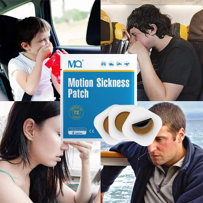 MQ Motion Sickness Patches with 2 Pairs of Wristbands - for Nausea, Dizziness & Vomiting from Motion Sickness, Fast Acting, and No Side Effects (14) - NewNest Australia