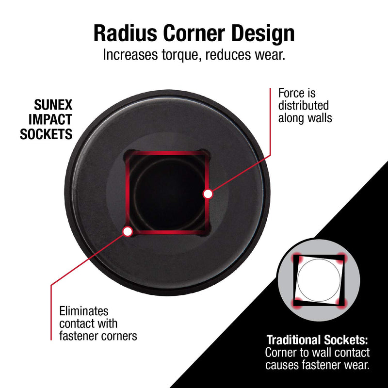 Sunex 2300, 1/2" Drive, Universal Impact Joint, Cr-Mo Steel, Radius Corner Design, Flexible, Meets ANSI Standards - NewNest Australia