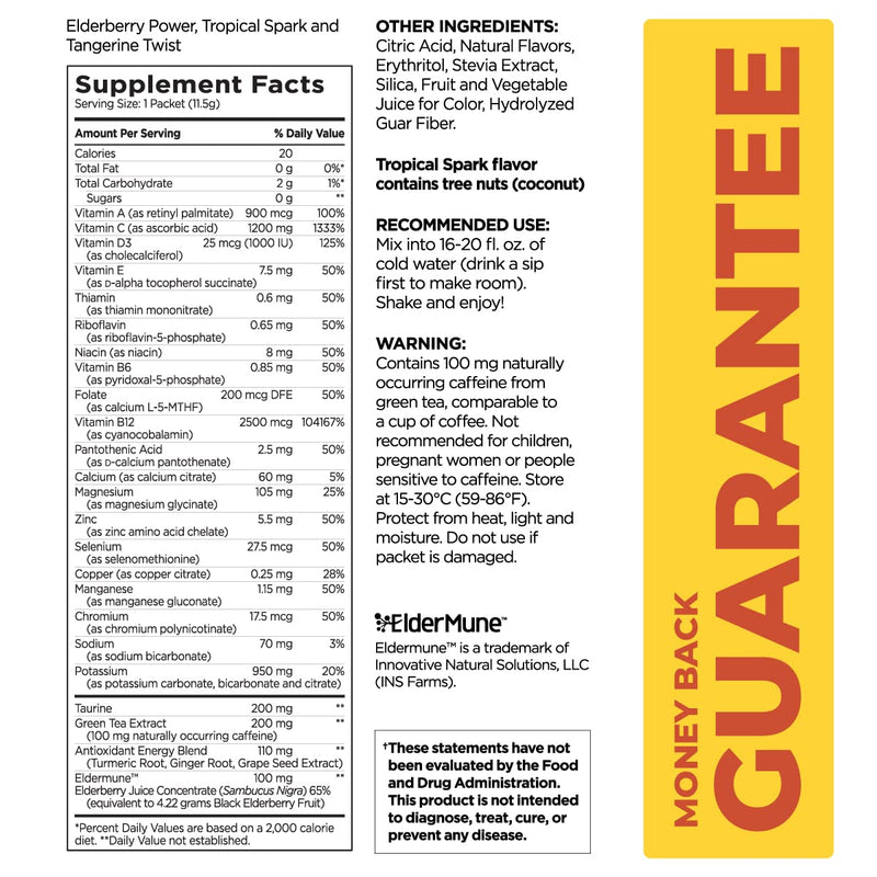 Pureboost Immune Clean Energy Drink Mix: Immunity Supplement with Elderberry, 1200 mg Vitamin C, Vitamins A + D, Zinc, 28 Vitamins, Minerals and Supernutrients (Combo, 30 Count) Combo - NewNest Australia