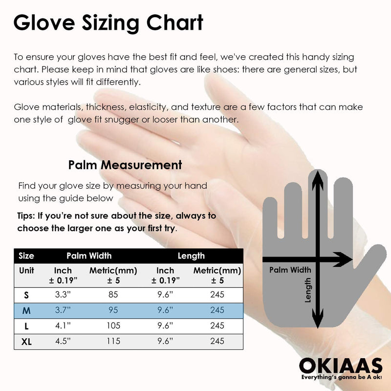 OKIAAS Disposable Gloves M| Latex-Free Clear Vinyl Gloves for Household, Food Handling, Lab Work and More| Medium,100 Counts/Box Medium (Pack of 100) Box of 100 - NewNest Australia