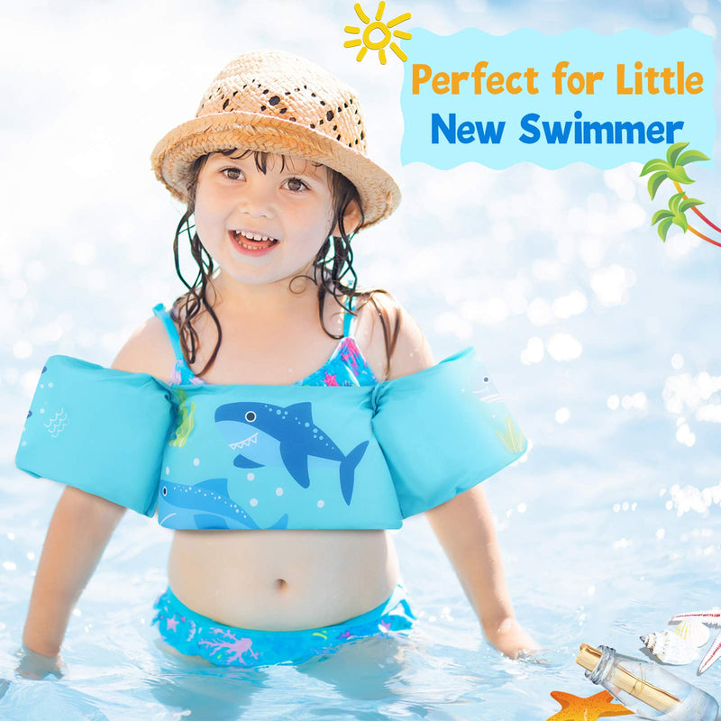 HeySplash Swim Life Jacket Vest for Kids, Floatation Sleeves Floats Tube Swimming Arm Floats Swim Aid Floats with Adjustable Strap and Secure Buckle for 20-50 lbs Toddler/Children Blue - NewNest Australia