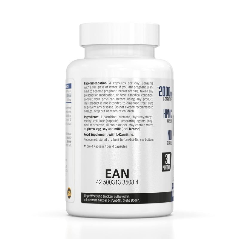 All Stars Carnitine Tartrate, High Dose - 2000 Mg Premium Quality L-Carnitine Per Serving, Supports Fat Burning & Definition Phase, 120 Hpmc Capsules, Vegan, No Gelatin, Pack Of 1 (1 X 105 G) - NewNest Australia