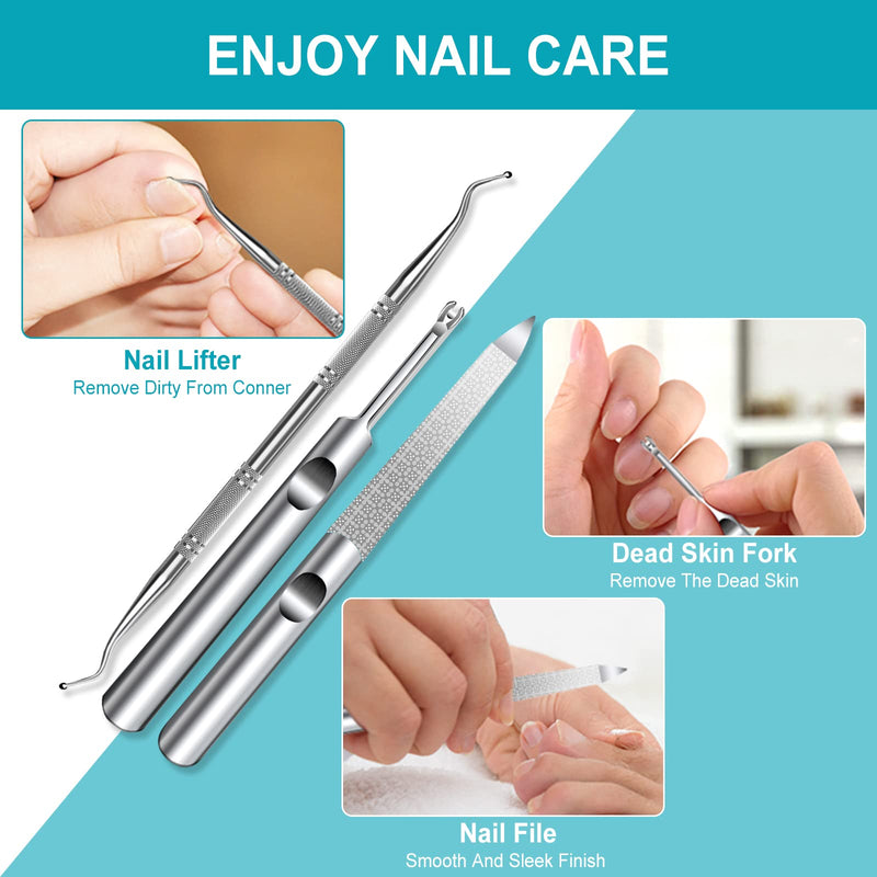 Toenail Clippers for Thick Nails, Toe Nail Clipper for Men Professional Ingrown Toenail Tool Cuticle Remover Nail Lift Nail Nippers for Chiropody with Easy Grip Handle -4pcs Set 4pc - NewNest Australia