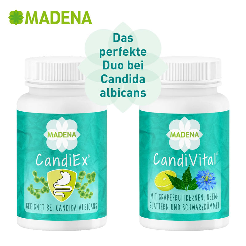 Madena Candiex, 20 Billion Lactobacilli And Bifidobacteria Per Daily Dosage, For Candida Albicans, 9 Different Bacterial Strains, With Organic Acacia Fibers And Resistant Starch Type 3 - NewNest Australia