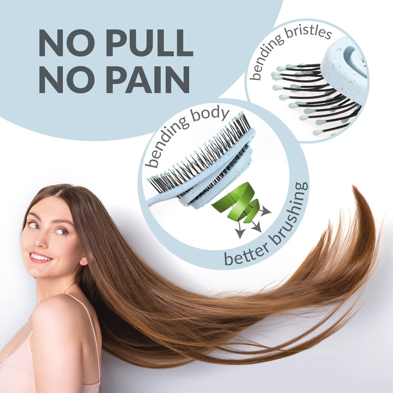 marQus Detangle Hair Brush women and men, Exclusive Ultra-soft bending Bristles and Body - Glide Through Tangles With Ease For All Hair Types - Women, Men, Wet And Dry Hair, 1pcs Arctic Brush - NewNest Australia