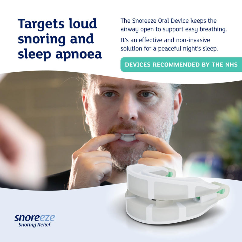 Snoreeze Oral Anti Snore Device - Adjustable Snoring Aids for Men & Women - Mandibular Advancement Device with Mobile App - Anti Snoring Mouthpiece - Sleep Aid to Reduce Snoring and Sleep Apnoea - NewNest Australia
