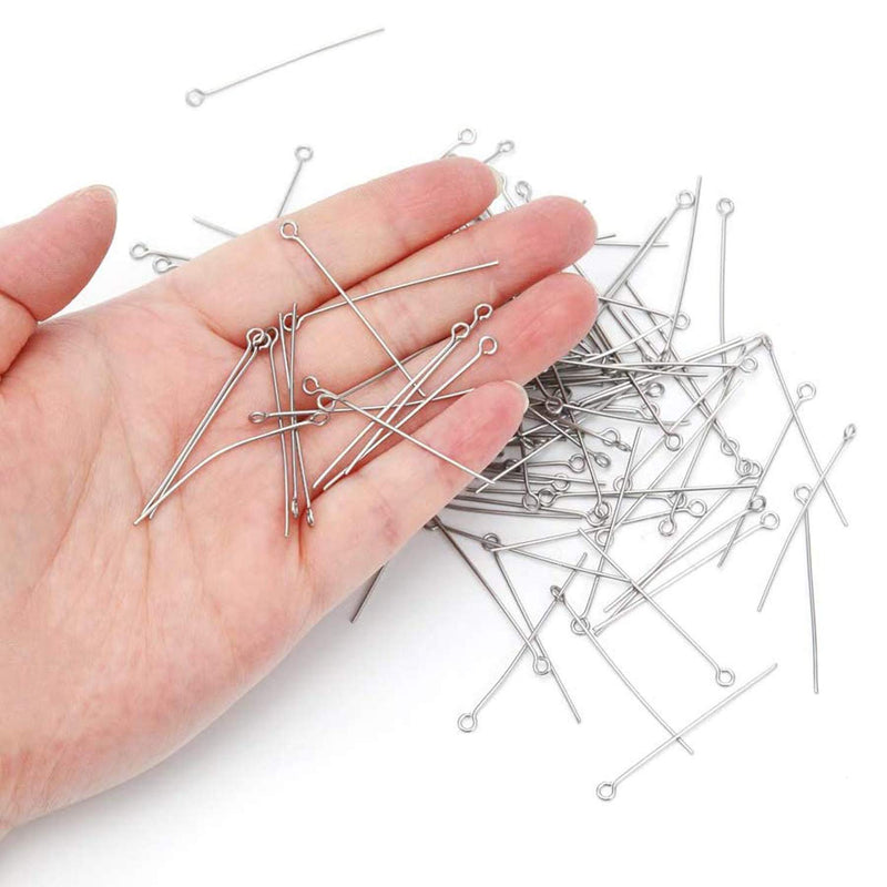 300 Pcs 1.6 Inch 304 Stainless Steel Open Eye Pins Headpins for Jewelry Necklace Making, (Silver) - NewNest Australia