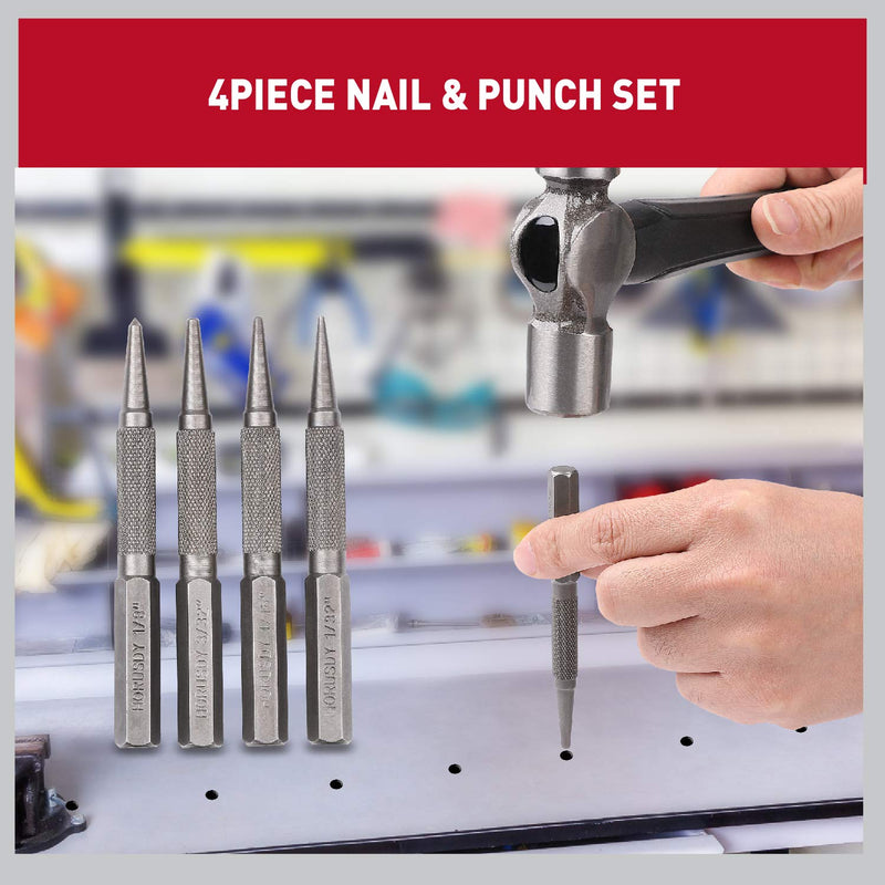 HORUSDY 4-Piece Nail Setter Punch and Center Punch Set - NewNest Australia