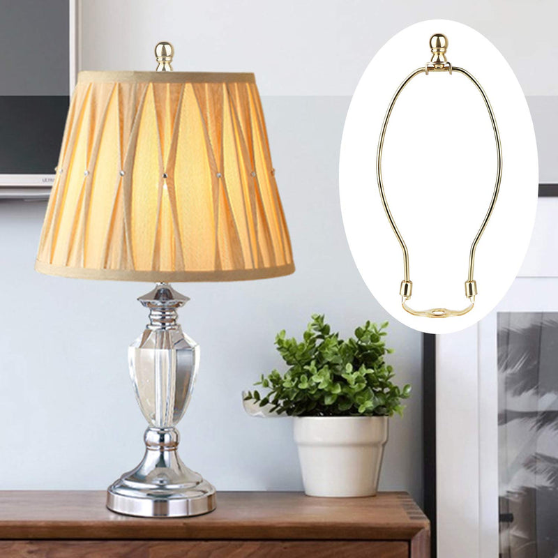 8 Inch Lamp Harp Holder, DIY Lighting Accessories with Saddle and Solid Metal Finial Horn Frame Lampshade Bracket for Table/Floor Lamps Fitting (Gold - 2Pcs) Gold 8inch - 2Pcs - NewNest Australia