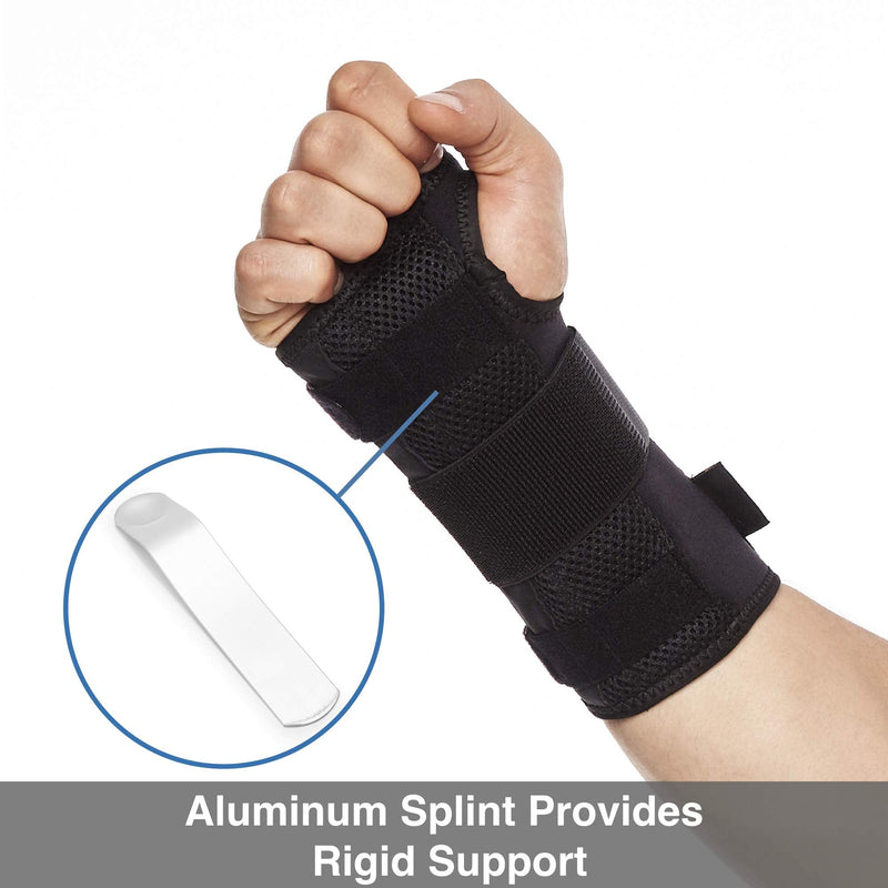 Carpal Tunnel Wrist Brace by BraceUP for Women and Men - Metal Wrist Splint for Hand and Wrist Support and Tendonitis Arthritis Pain Relief (S/M, Left Hand) S/M - NewNest Australia