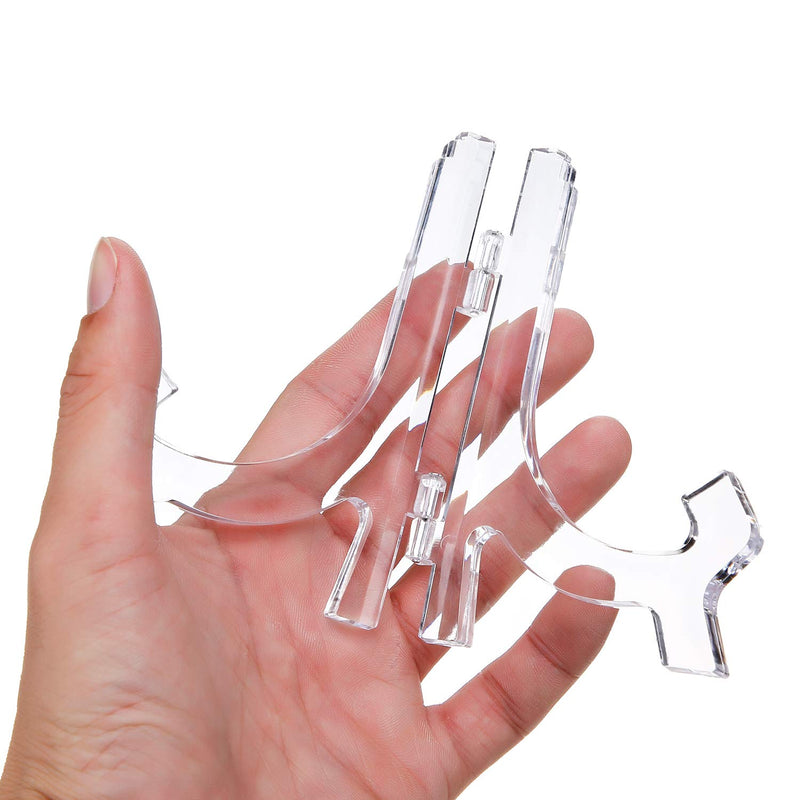 NewNest Australia - Clear Acrylic Easels or Stands/Plate Holders to Display Pictures or Other Items (8 Pieces, 4.5 Inches) 