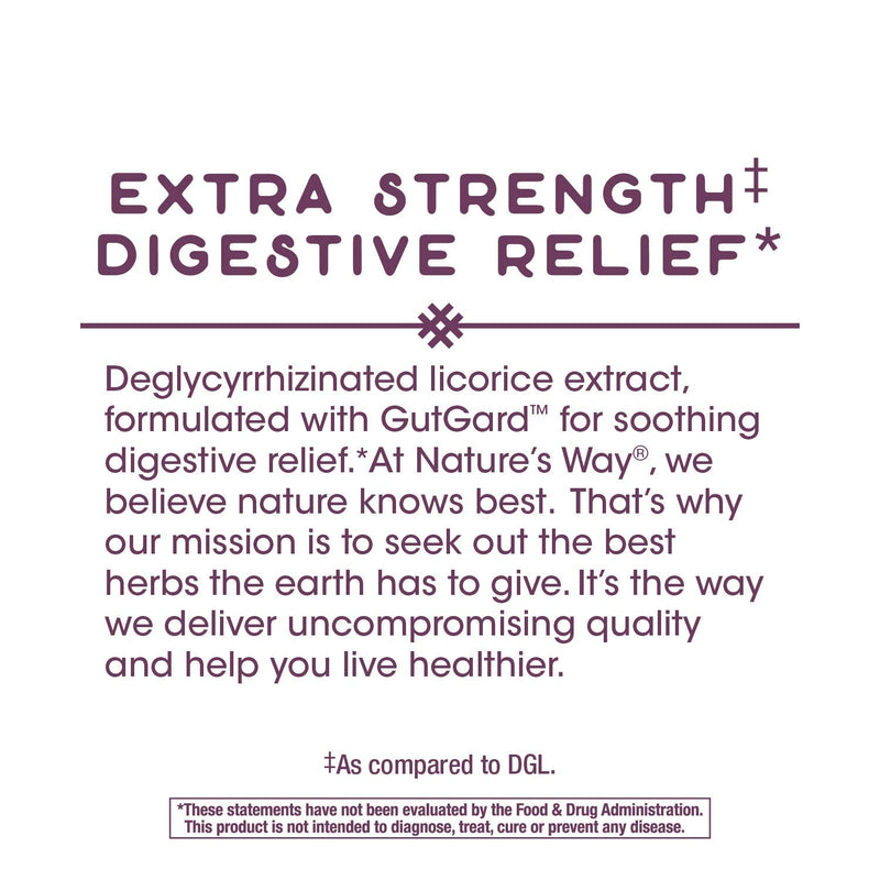 Nature’s Way Premium Extract DGL Ultra Extra Strength Digestive Relief*, 90 Capsules - NewNest Australia