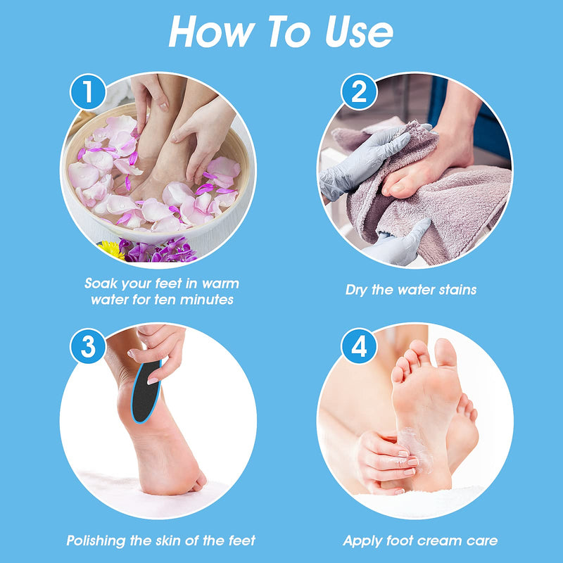 Wllhyf 4 Pieces Double-Sided Pedicure Foot File Foot Scraper Exfoliating Remover Dead Skin Calluses Foot Scrubber Reusable Foot Care Pedicure Tool For Wet, Dry, Cracked Feet - NewNest Australia