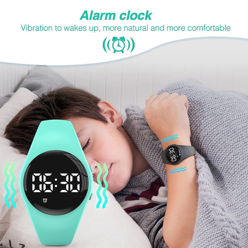 Led Digital Pedometer Watch , Digital Steps Tracker , Non-Bluetooth, Vibrating Alarm Clock, Stopwatch, Great Gift for Children Teens Girls Boys Women Green - NewNest Australia