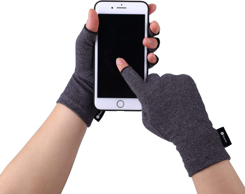 Duerer Arthritis Compression Gloves Women Men for RSI, Carpal Tunnel, Rheumatiod, Tendonitis, Fingerless Gloves for Computer Typing and Dailywork (Black, S) Small (1 Pair) Black - NewNest Australia