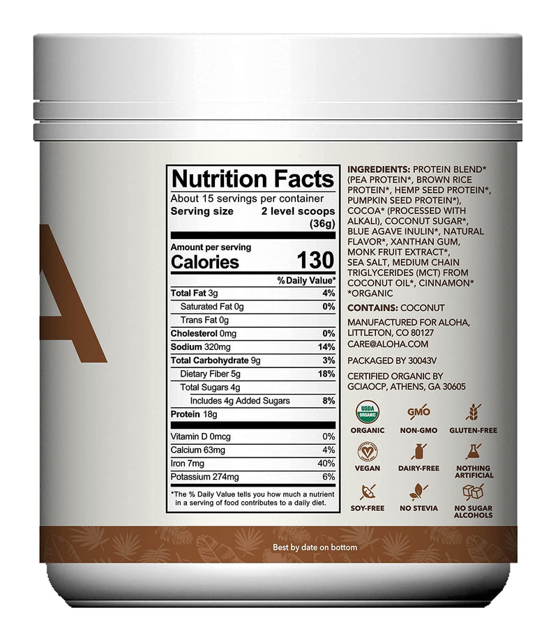 Plant-Based Protein Powder | Organic Chocolate Keto Friendly Vegan Protein with MCT Oil, 19 oz, Makes 15 Shakes, Vegan, Gluten Free, Non-GMO, Stevia Free & Erythritol Free, Soy Free, Dairy Free & Only 4g Sugar - NewNest Australia
