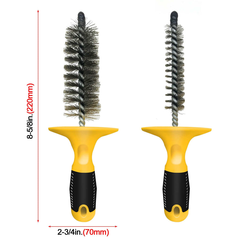 HAUTMEC 2pc Professional Stainless Steel Wire Tube Cleaning Brush, Plumbing and Mechanical Wire Brush Cleaning Tool HT0022-W - NewNest Australia