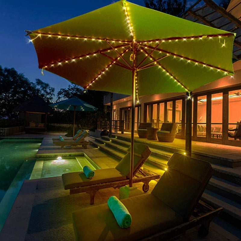 Solar Umbrella Lights,Patio Umbrella Lights with 8 Modes 3V 112 Led Medium Solar Panel Clip Outdoor Waterproof Umbrella Lights for Beach Tent Garden Camping Party Decoration(Warm White) Medium Clip Solar Powered - NewNest Australia