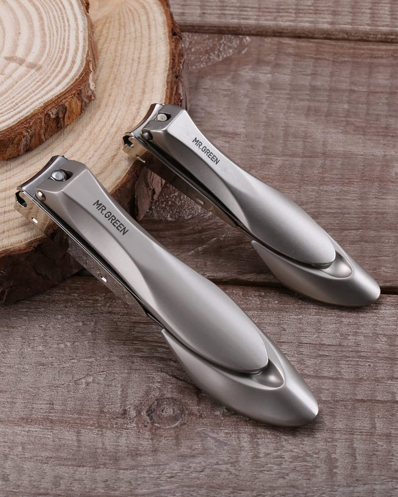 Nail Clippers Set for Thick Nails, Professional Nail Cutter with Catcher, Medical Grade Stainless Steel, Sharp and Durable Nail Clipper Kit for Men and Women, Bionics Design Small and Big - NewNest Australia