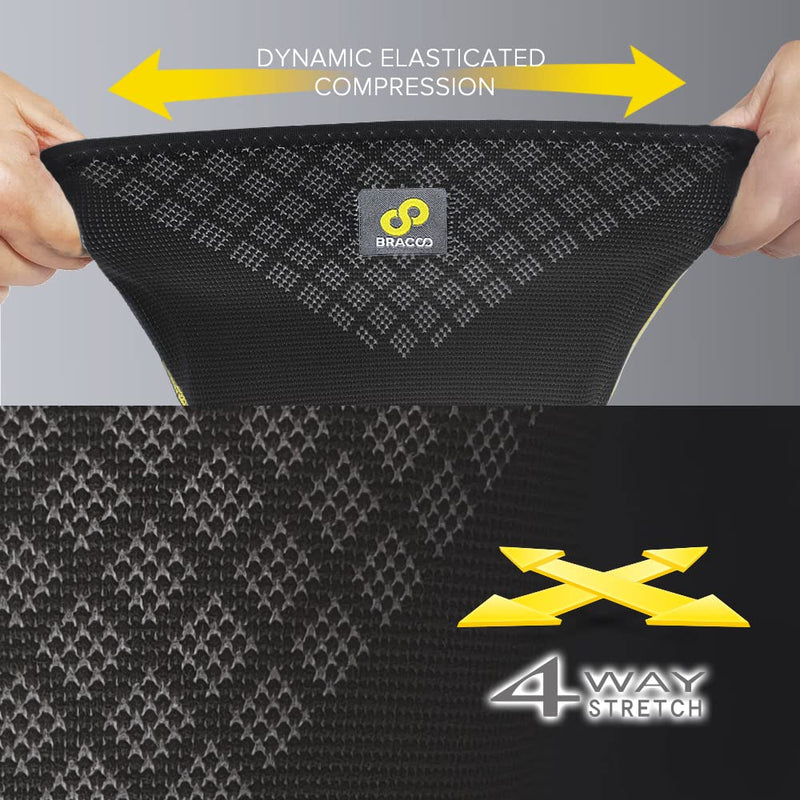 Bracoo Ke92 Knee Sleeve For Men And Women, Elastic Knee Support With Compression Effect And Side Stabilizers, Ideal For Volleyball, Fitness, Sports And Everyday Use (Black, M) - NewNest Australia
