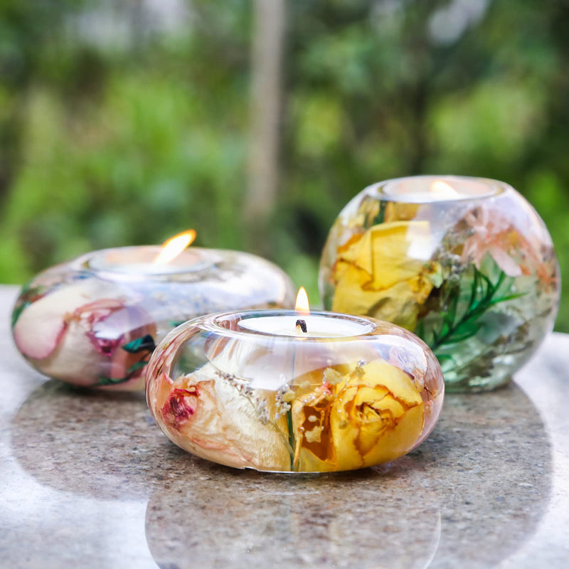LET'S RESIN Tealight Candle Holder Resin Molds,3Pcs Tea Light Candle Holder Silicone Molds for Resin Including Round, Flat Round, Pebble, Resin Epoxy Molds Silicone for DIY Home Décor - NewNest Australia