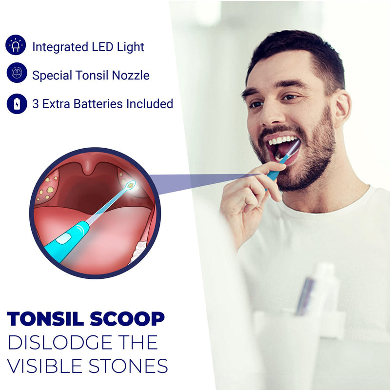 Orali Tonsil Stone Remover Set For Removing And Preventing Tonsil Stones, Combats Bad Breath, Relieves A Sore Throat, Syringe, Tonsil Stone Remover With Led Light And Tongue Cleaner - NewNest Australia