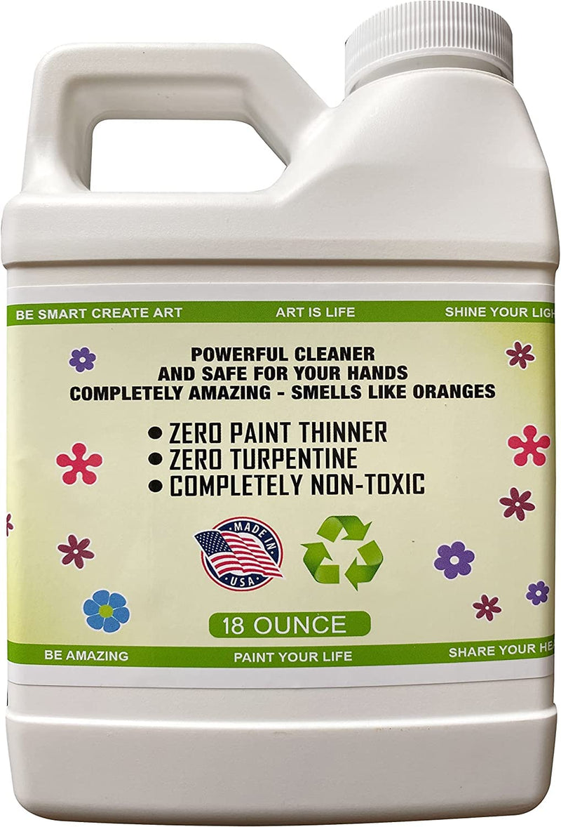 Green Piece Completely Nontoxic Paint Brush Cleaner for Paint Cleanup for Brushes (Combo Pack- Paint Brush Cleaner with Pink mat) Combo Pack- Paint brush cleaner with pink mat - NewNest Australia