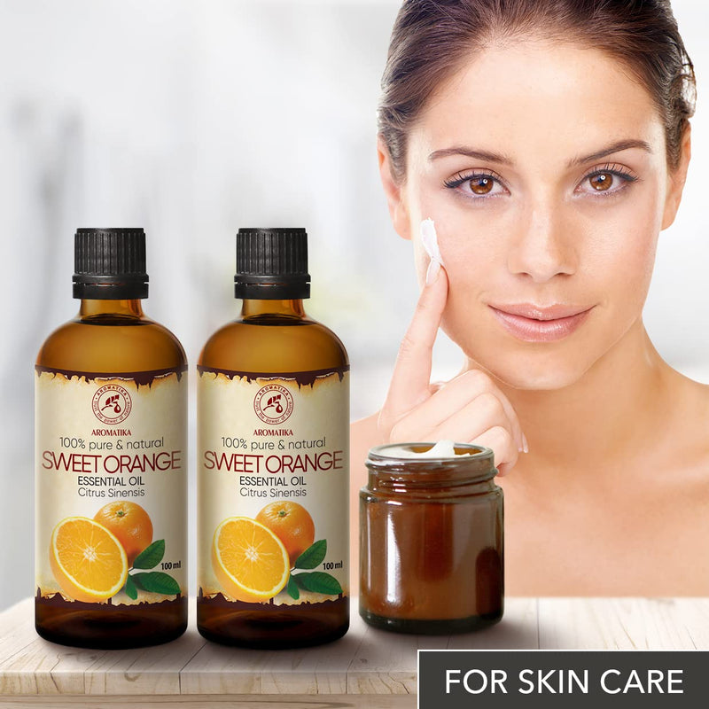 Orange Oil 2 X 100 Ml - Citrus Sinensis - Brazil - 100% Pure & Natural - Orange Essential Oil For Good Sleep - Room Fragrance - Oil Burner - Orange Oil Essential - NewNest Australia