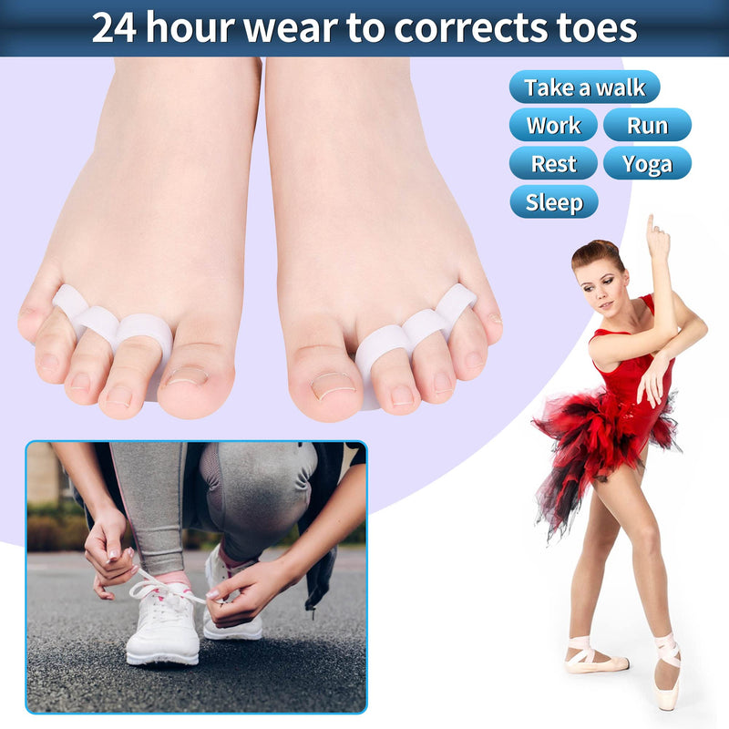 DYKOOK 6 PCS Hammer Toe Straightener | Hammer Toe Corrector | Hammer Toe Gels | 3 Loop Design Pinky Toes Joint Realign | Crooked,Curled,Overlapping Straightener | Gel Crests Splints Cushion,Support - NewNest Australia