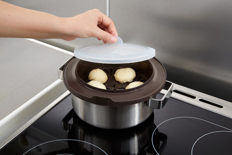 Lekue Steamed Bread Bun Cooker. Microperforated Steamer For Creating Steam Buns, Brown - NewNest Australia