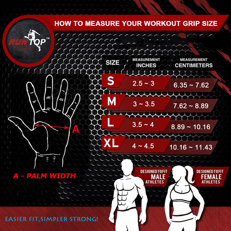 RUNTOP Workout Grip Gloves Cross Training WODS Fitness Gym Yoga Exercise Weight Lifting Powerlifting Bodybuilding Hand Palm Protect Men Women Pink (New Version) Small - NewNest Australia