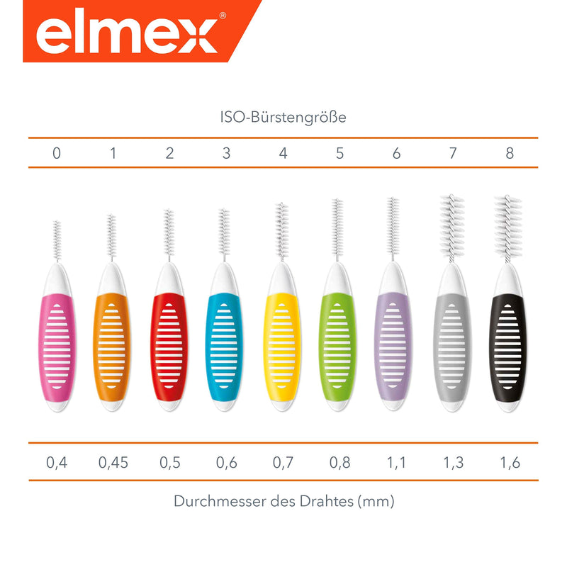 elmex interdental brush yellow (size 4, 0.7mm), 1 x 8 pieces - interdental brushes for cleaning medium spaces between teeth - NewNest Australia
