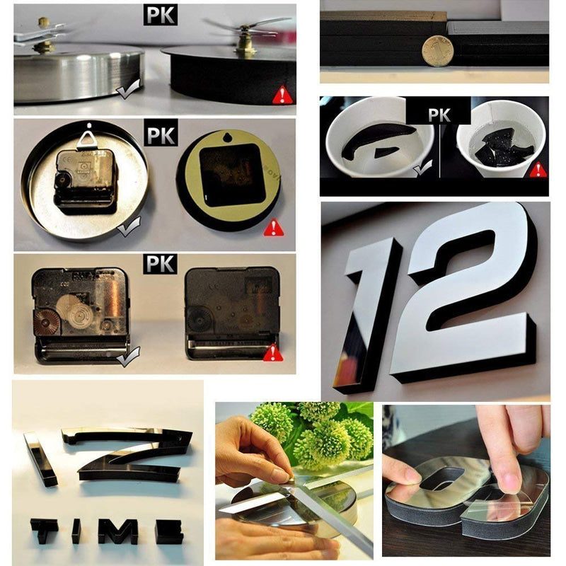 NewNest Australia - Elikeable Modern 3D Frameless Large 3D DIY Wall Clock Watches Hours DIY Decorations Home for Living Room Bedroom Silver 