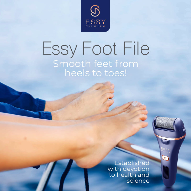 Essy Electric Foot File Pedicure Feet Hard Skin Remover Foot Scraper Dry Dead Skin Remover Callus Exfoliator Rechargeable Feet Scrubber with 5 Replacement Rollers Foot Care Skin Removers - NewNest Australia