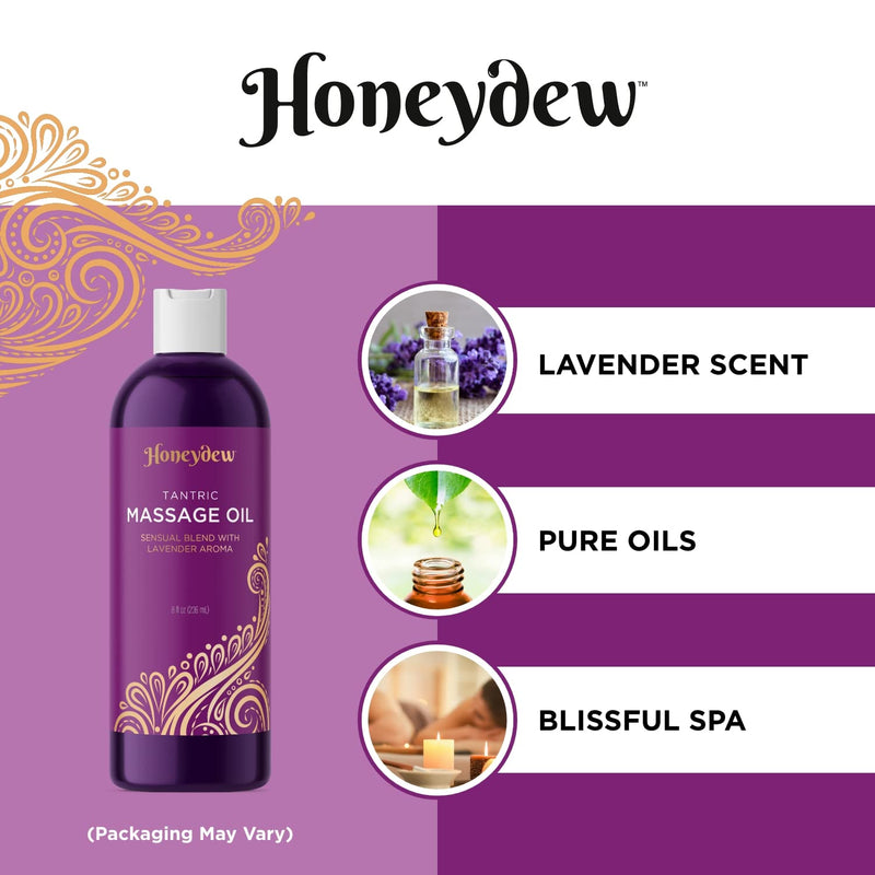 Lavender Sensual Massage Oil for Couples - Relaxing Couples Massage Oil with Sweet Almond Oil and Lavender Essential Oil - Highly Absorbent Non Greasy and High Glide Body Oil for Men and Women - NewNest Australia