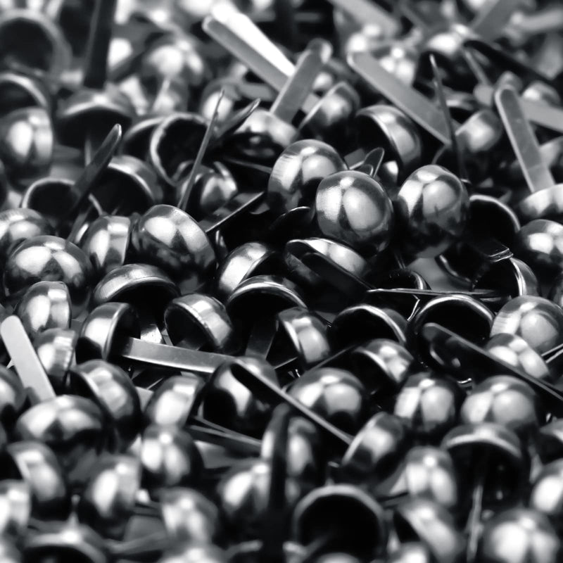Bercoor 200 Pieces Paper Fasteners Brads, Round Metal Paper Brass Fasteners Brads for Paper Crafts, Decorative Scrapbooking, DIY Art School Project Supplies, 8 x 17mm (Black) Black - NewNest Australia