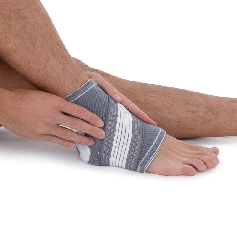 Ankle Support Brace - Adjustable Foot Compression Sleeve Strap Socks | for Arthritis, Achilles Tendonitis, Sprained Heel Lift, Ligament Damage, Arch Supports | Sports Running for Men Women (Medium) M (Pack of 2) - NewNest Australia