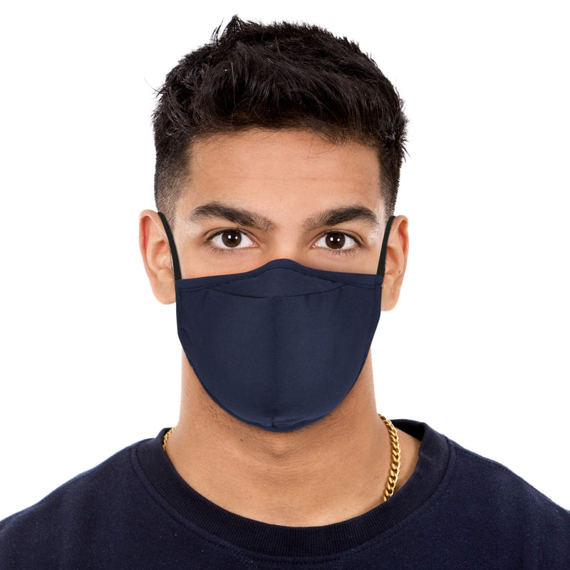 ecotru UK 4 Pack Reusable Cotton Face Masks, 2 Navy Blue, 2 Black Mask with Nose Wire for Glass Wearers, 3-Ply Washable & Breathable Fabric with Filter Pocket & Adjustable Loops - NewNest Australia