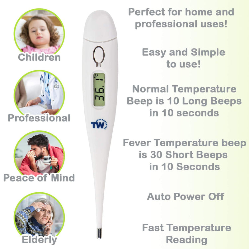 Temperature Thermometer for Adults Kids and Children - Fast and Accurate Medical Thermometer - Easy to Use Body and Oral Thermometer with Fever Alarm Child Thermometer - NewNest Australia
