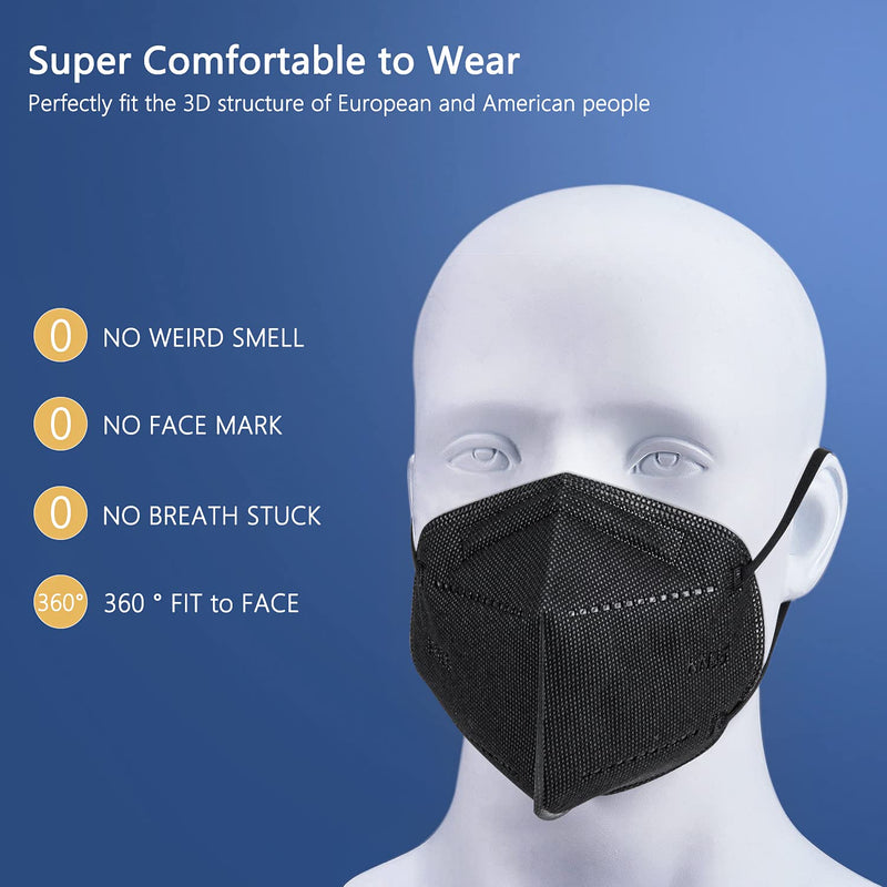 KN95 Face Mask 60 Pack, BLScode Individually Wrapped 5-Layer Breathable Mask with Comfortable Elastic Ear Loops, Filter Efficiency≥95% - NewNest Australia