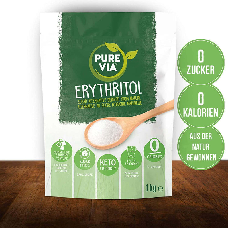 Pure Via Erythritol 1kg, CALORIES-FREE AND KETO-FRIENDLY sugar alternative, GMO-free certified - NewNest Australia