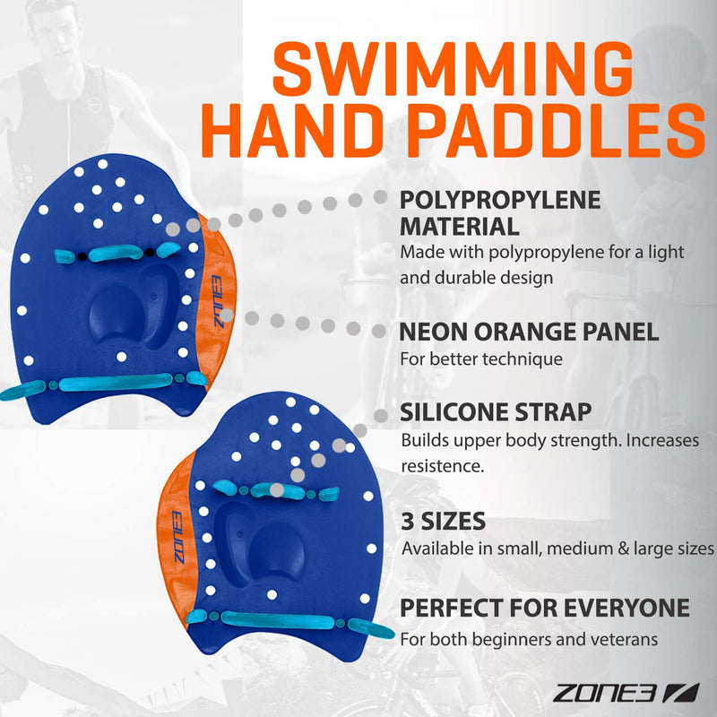ZONE3 Power Stroke Swimming Hand Paddles Black/Red Small - NewNest Australia