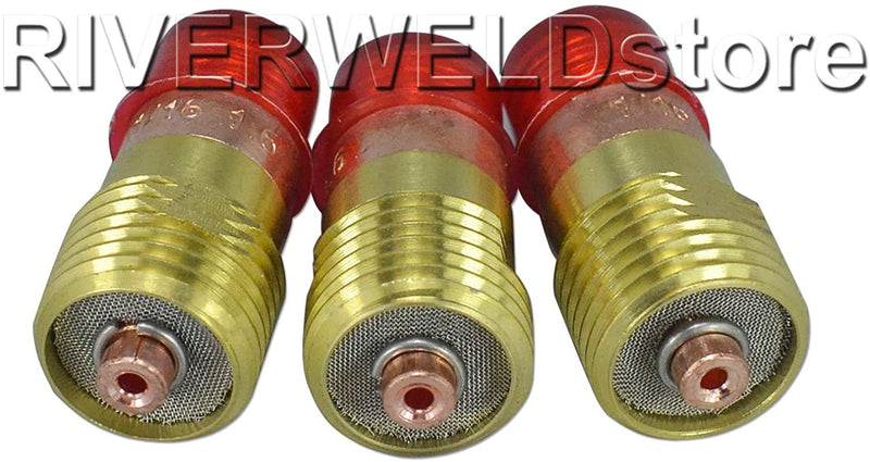 RIVERWELD TIG Stubby Gas Lens 17GL116 1/16'' & Ø1.6mm 10N23S TIG Collet Kit Fit DB SR WP 17 18 26 TIG Welding Torch 10pcs - NewNest Australia
